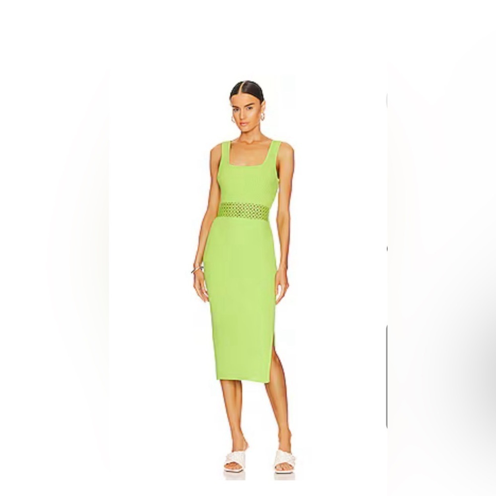 NWT Jonathan
SIMKHAI Loren Compact Crochet Rings Midi Dress